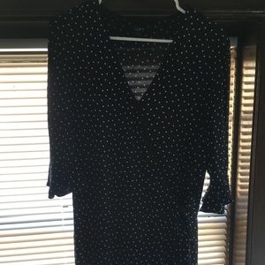 Loft Blue Polka Dot Wrap Romper